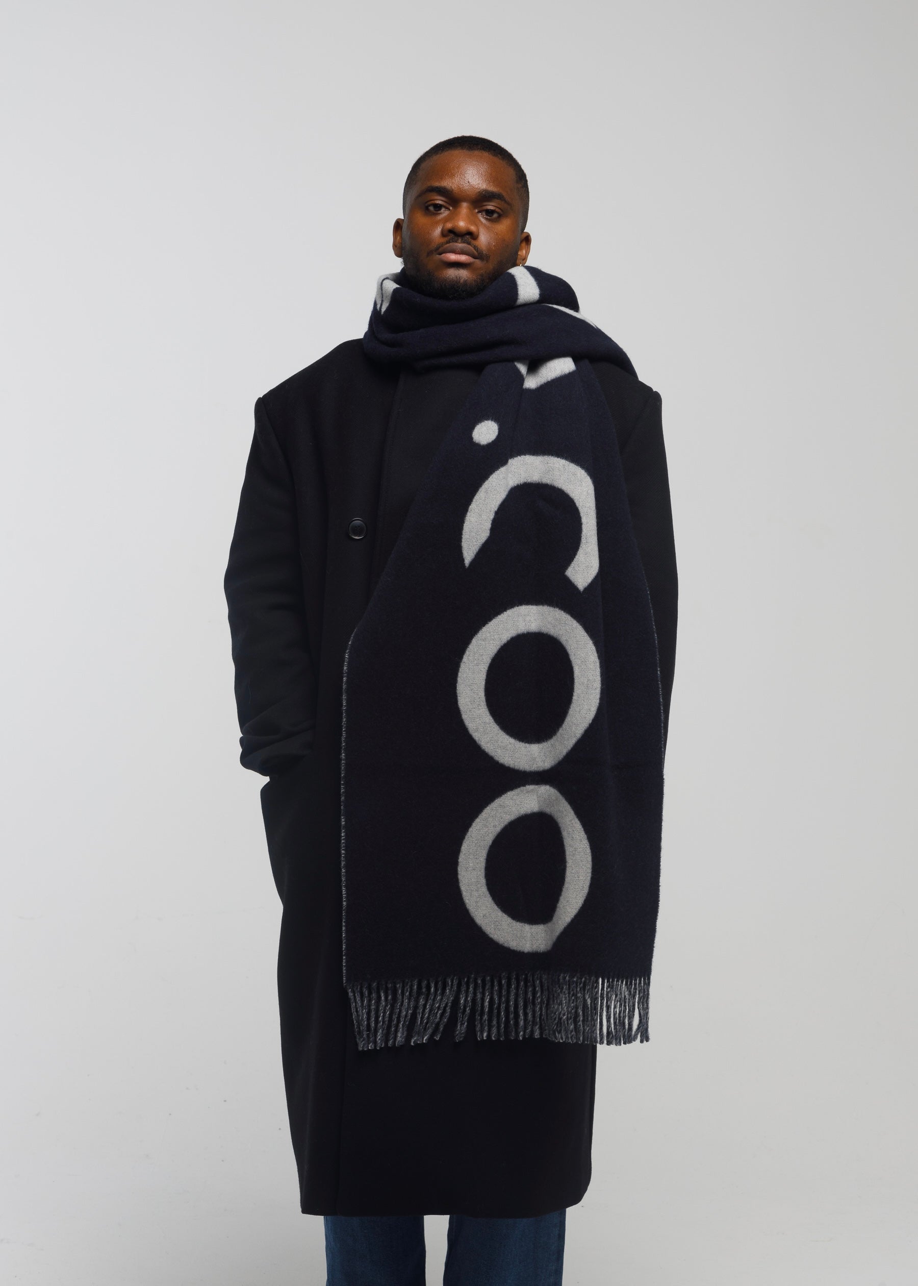 Oversized Navy Scarf