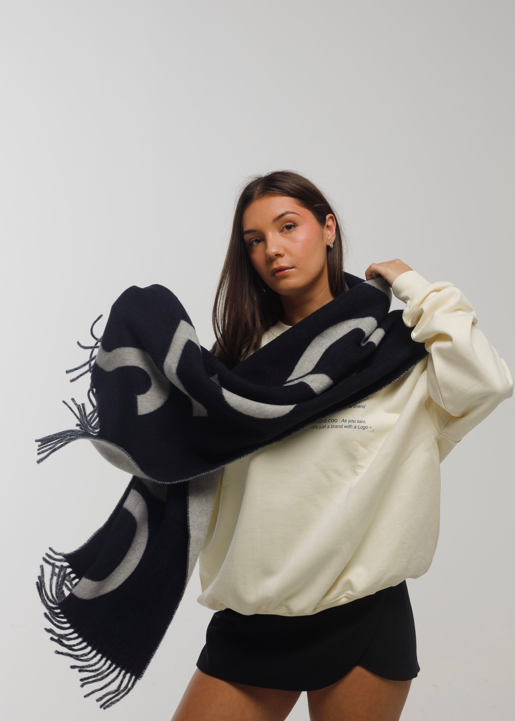 Oversized Navy Scarf