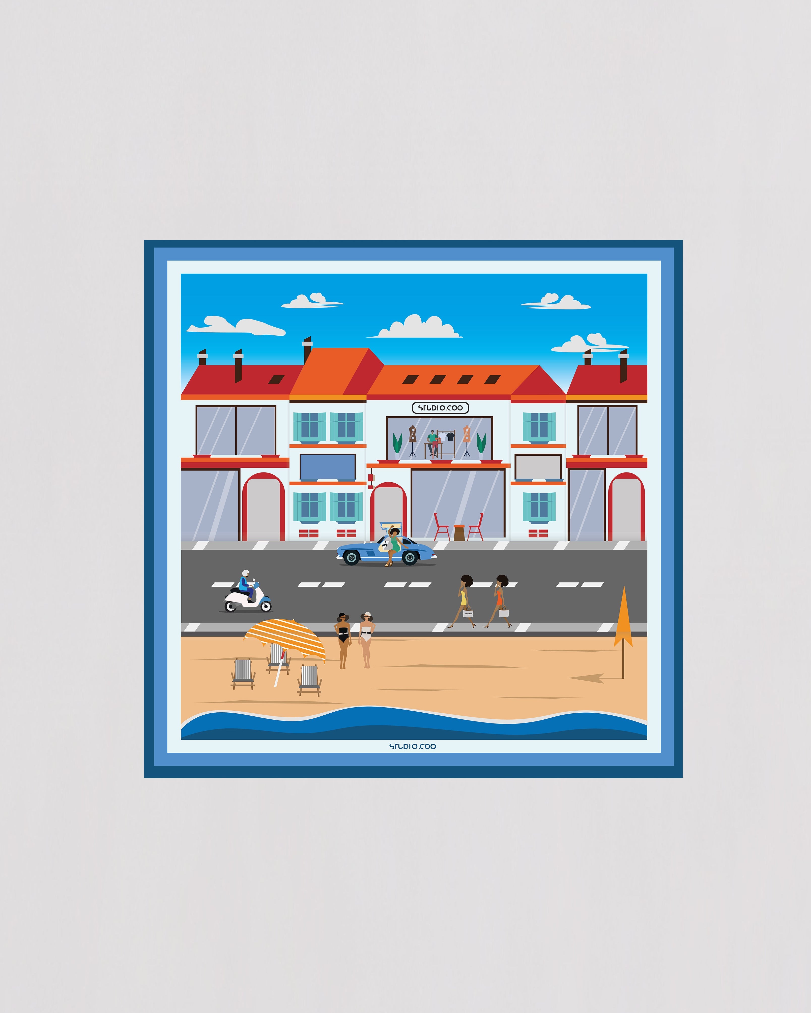 Carré Bleu Azur 65