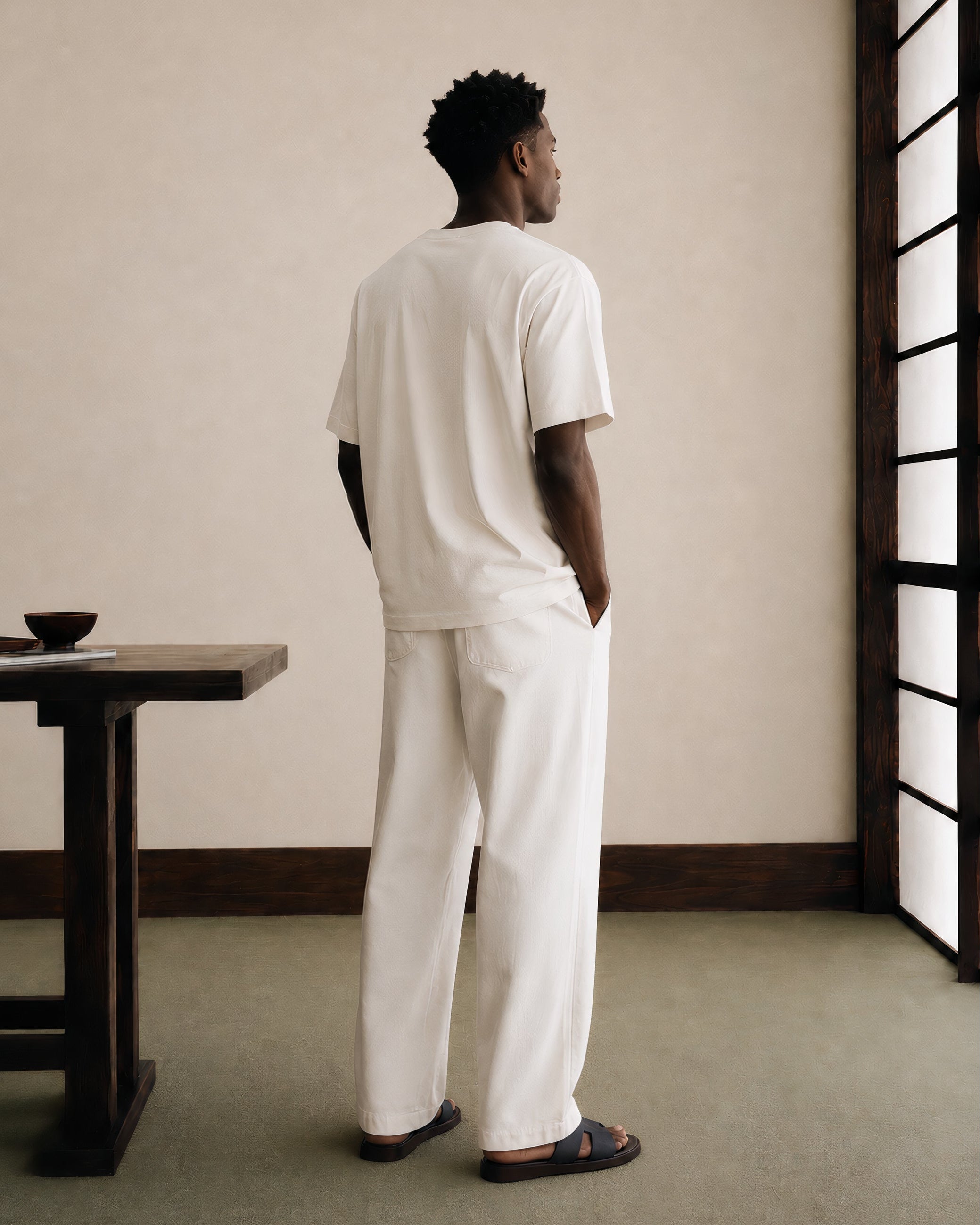 Ivory White Relaxed Pants