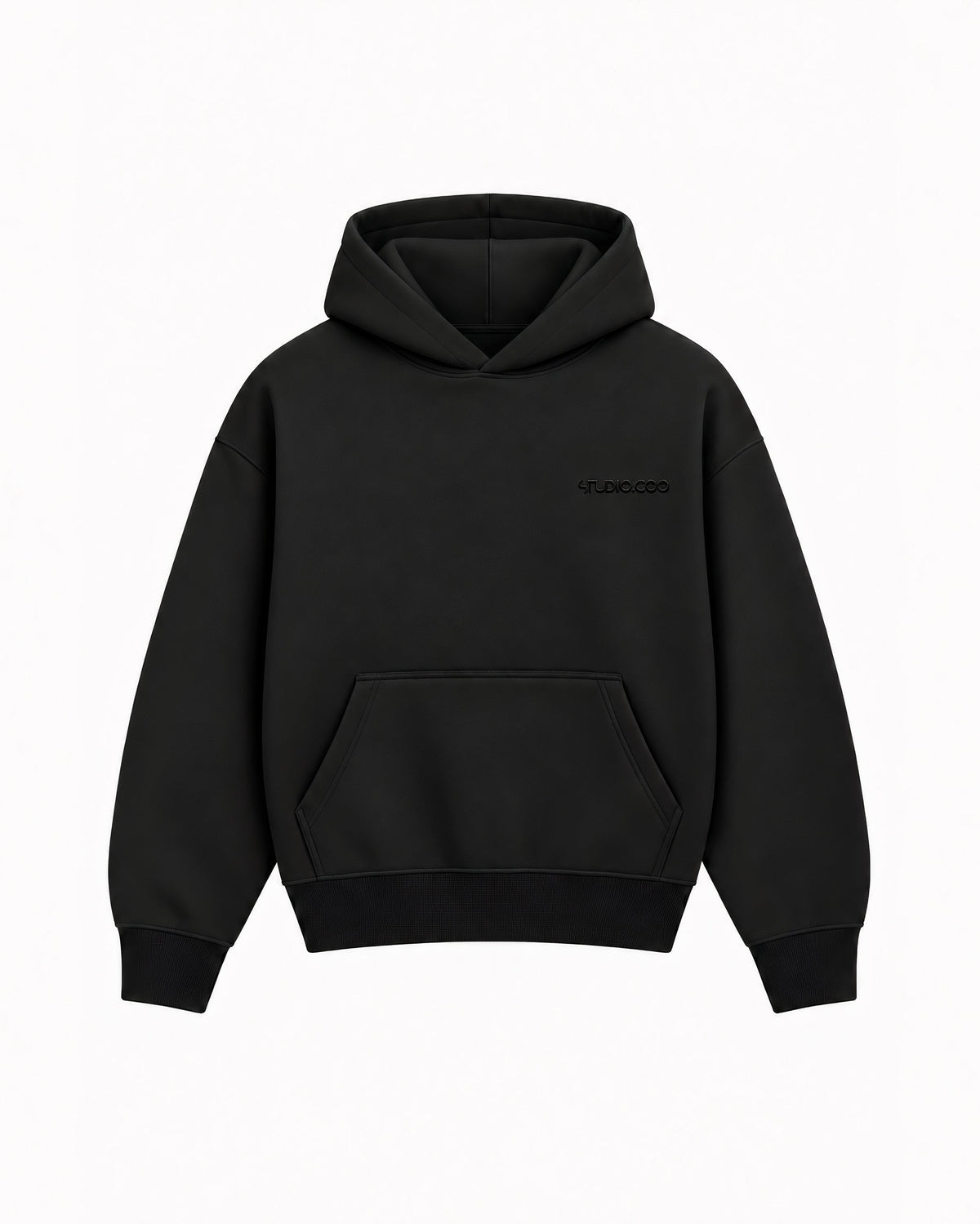 Ultra Heavy Black Hoodie 860gsm