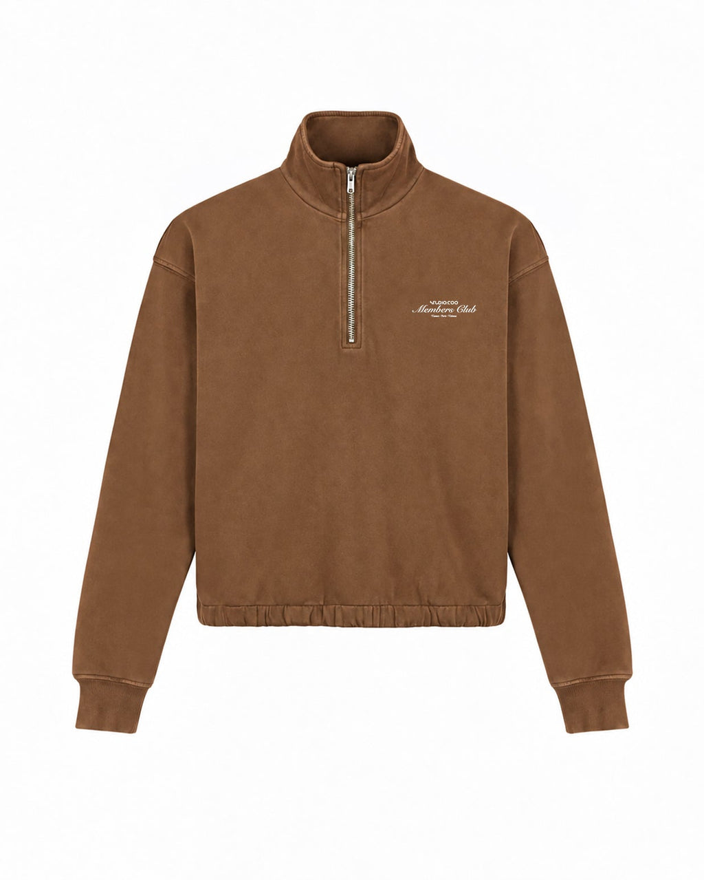 Members Club Brown Zip Sweater