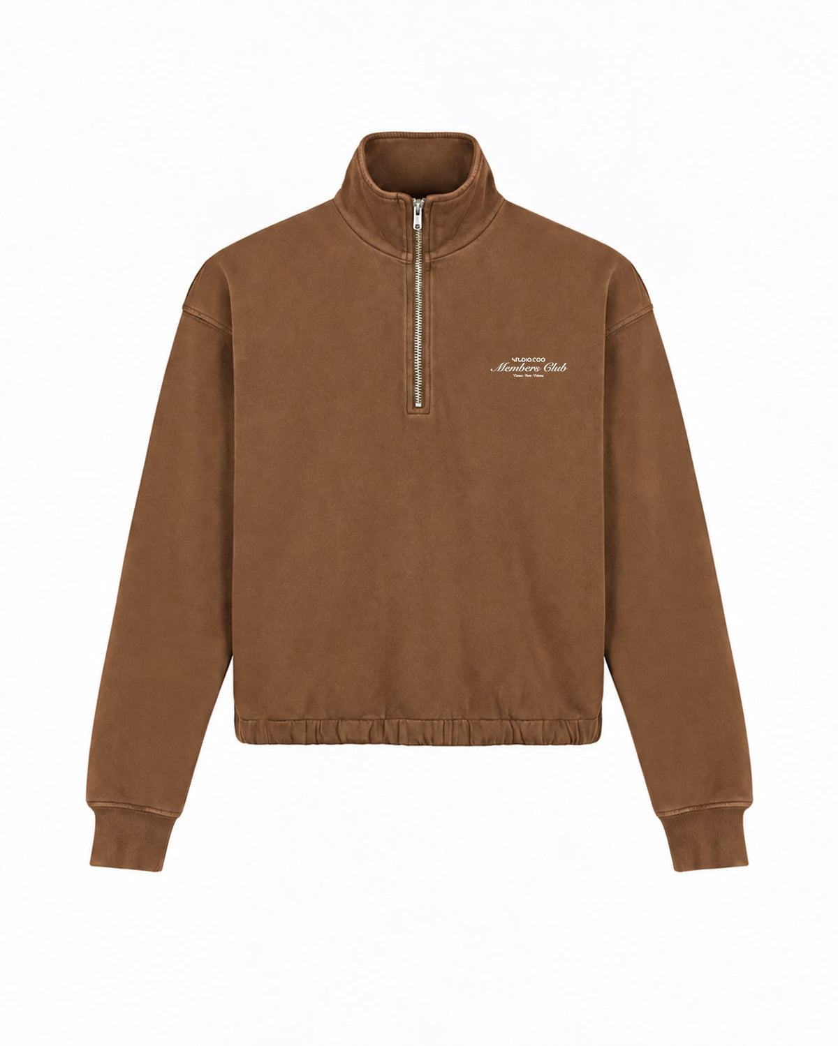 Members Club Brown Zip Sweater