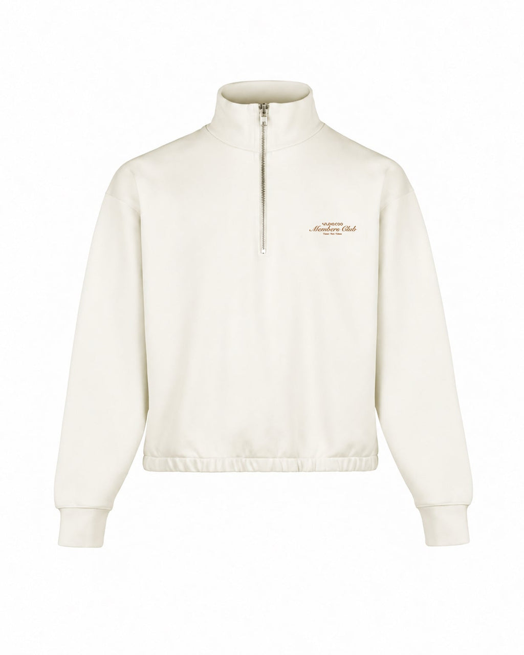 Members Club Cream Zip Sweater