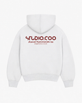 Oversized White Red Hoodie