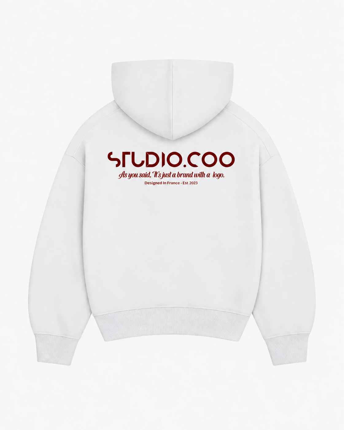 Oversized White Red Hoodie
