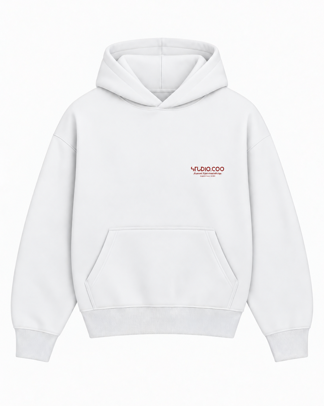 Oversized White Red Hoodie