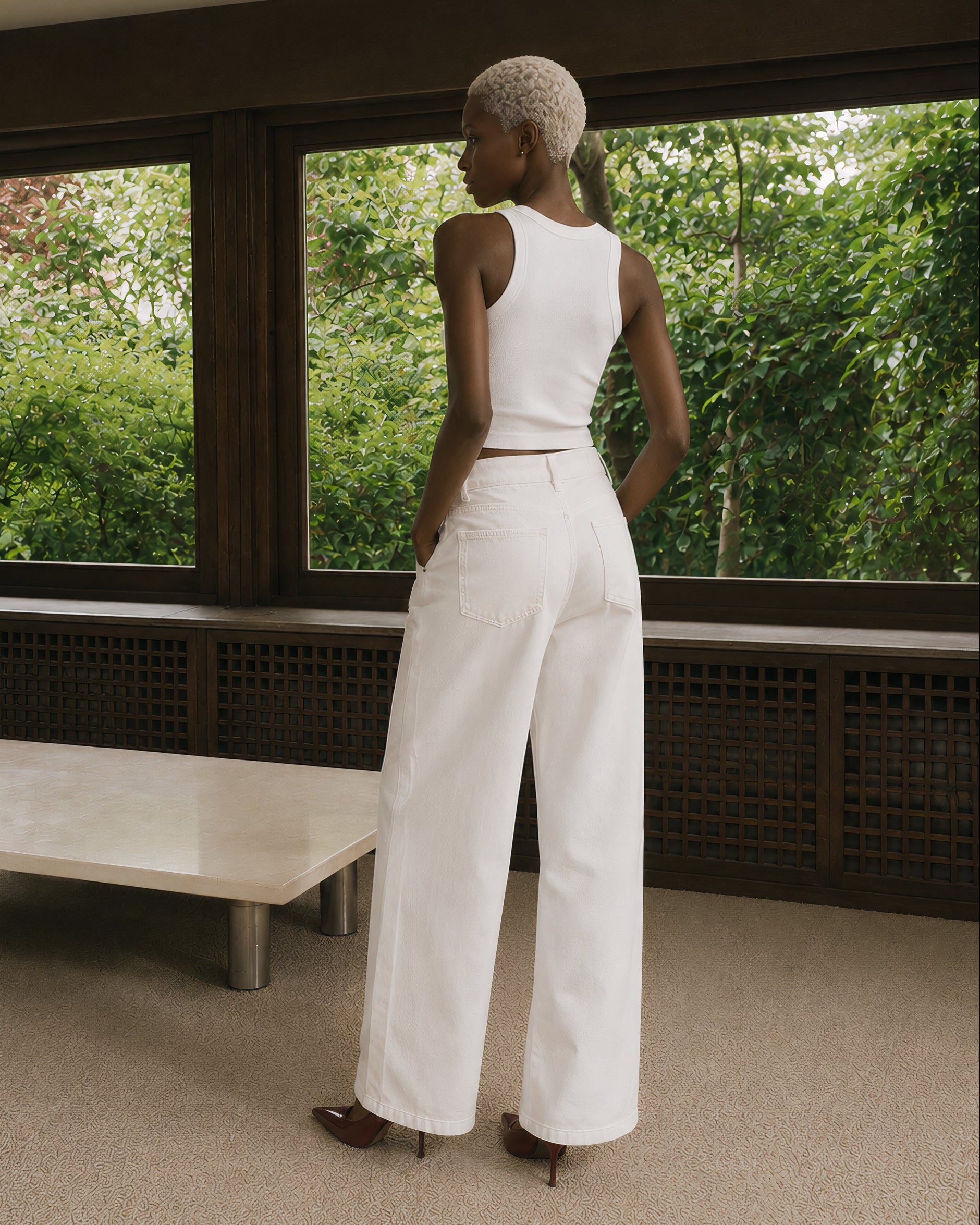 Ivory White Relaxed Pants